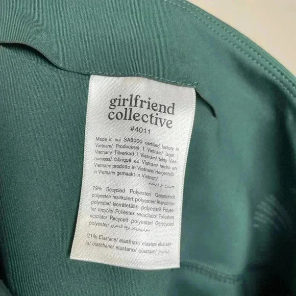 GIRLFRIEND COLLECTIVE Women Large Moss High-Rise Bike Short Dark Green Athletic - Picture 12 of 14
